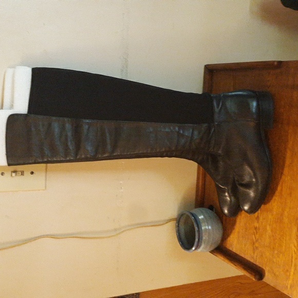 Michael Kors Black Leather Boots Over The Knee Size 9 - Picture 3 of 9